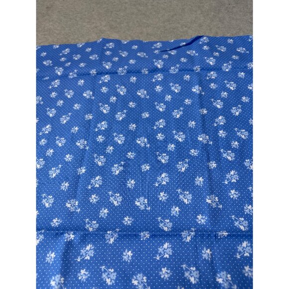 Blue Floral Polka Dot Fabric 15" x 44" Sewing Quilting - Picture 2 of 3